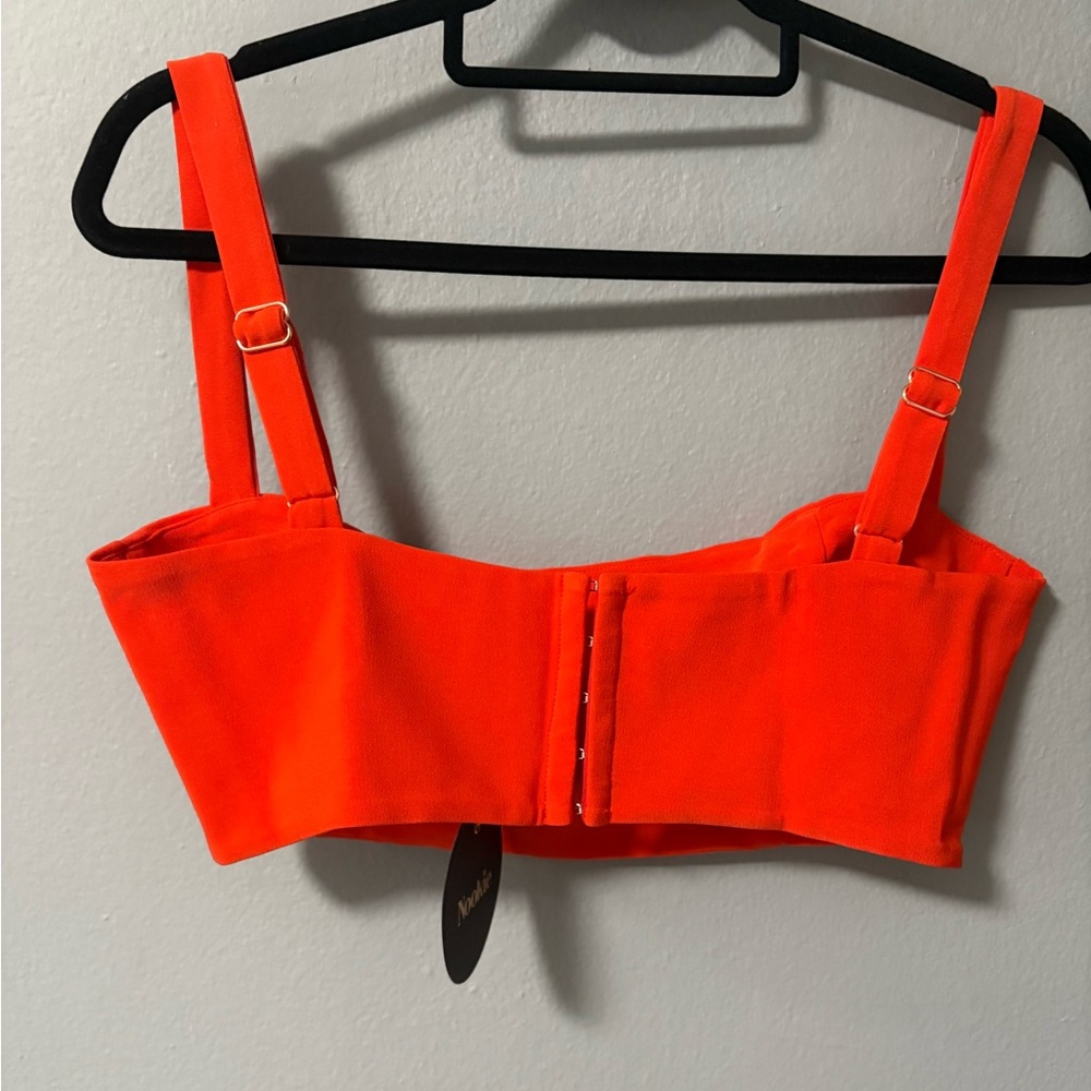 NWT Nookie Milano Crop Bandeau Top in Orange/Red. Size Large - Picture 5 of 8